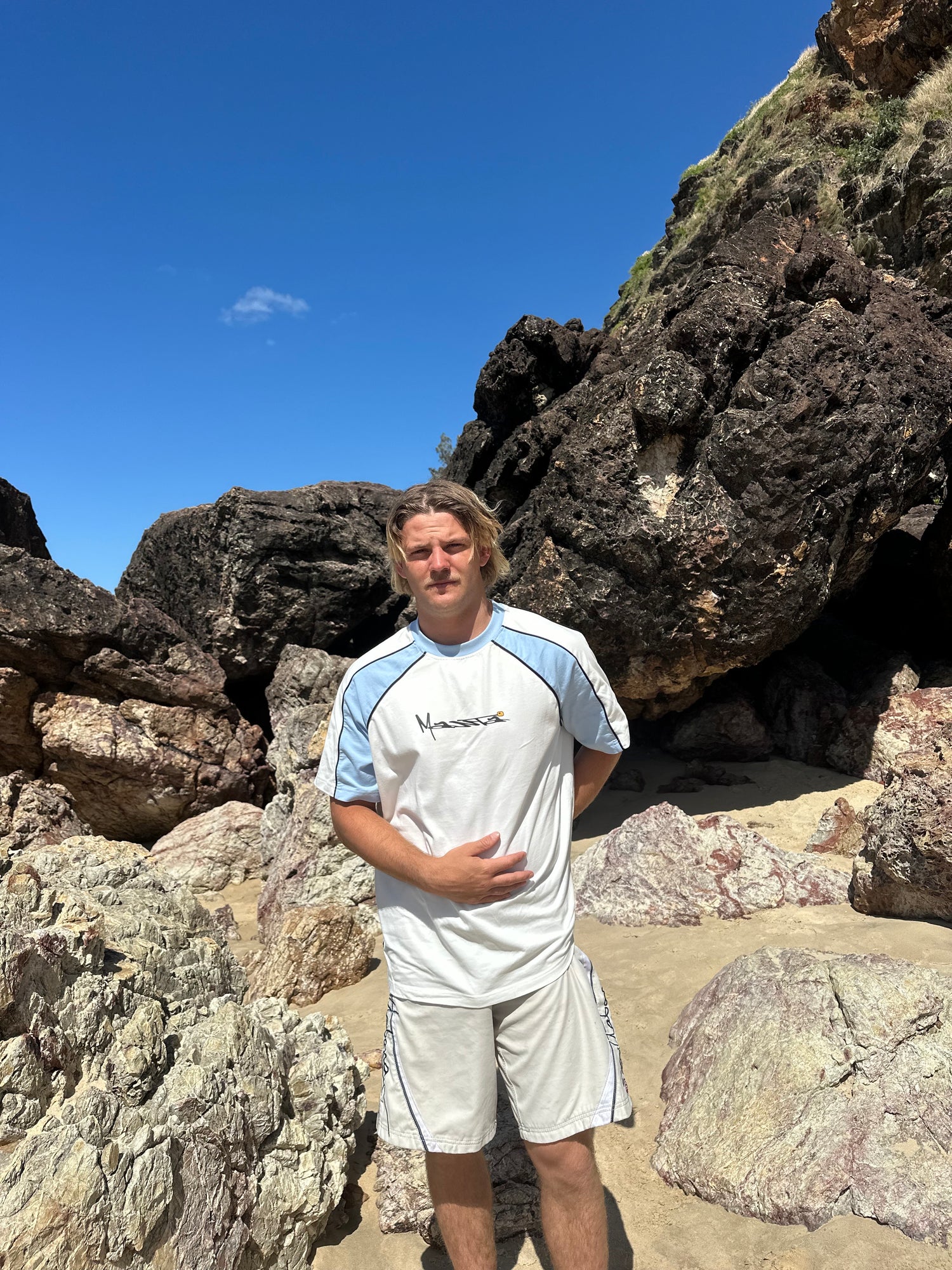 Baby Blue Panel Surf Tee